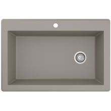 Quartz QT 33" Drop In Single Basin Quartz Composite Kitchen Sink