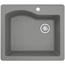 Quartz QT 25" Drop In Single Basin Quartz Composite Kitchen Sink