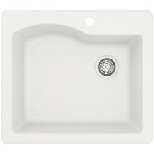 Quartz QT 25" Drop In Single Basin Quartz Composite Kitchen Sink