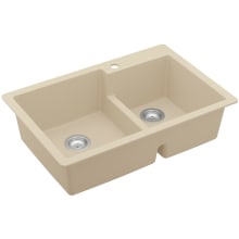 Quartz QT 33" Drop In Double Basin Quartz Composite Kitchen Sink
