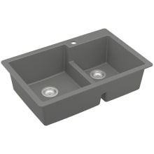 Quartz QT 33" Drop In Double Basin Quartz Composite Kitchen Sink