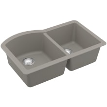 Quartz QU 32" Undermount Double Basin Quartz Composite Kitchen Sink