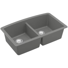 Quartz QU 32" Undermount Double Basin Quartz Composite Kitchen Sink