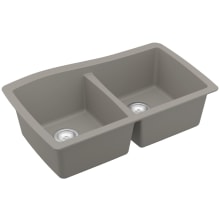 Quartz QU 33-1/2" Undermount Double Basin Quartz Composite Kitchen Sink