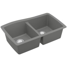 Quartz QU 33-1/2" Undermount Double Basin Quartz Composite Kitchen Sink