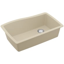 Quartz QU 33-1/2" Undermount Single Basin Quartz Composite Kitchen Sink