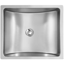 U Series 17-1/4" Rectangular Stainless Steel Undermount Bathroom Sink