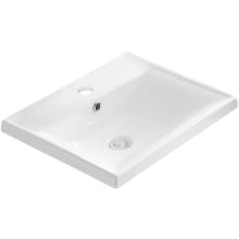 Valera 20-3/8" Rectangular Vitreous China Drop In Bathroom Sink with Overflow and 1 Faucet Hole
