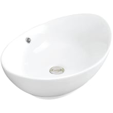 Valera 22-7/8" Oval Vitreous China Vessel Bathroom Sink with Overflow