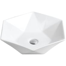 Valera 18-3/4" Hexagonal Vitreous China Vessel Bathroom Sink