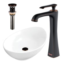 Valera Collection 22-7/8" Vitreous China Vessel Bathroom Sink with 1.2 GPM Bathroom Faucet and Pop-Up Drain Assembly