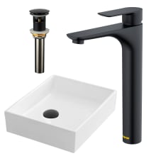 Valera Collection 15-1/2" Vitreous China Vessel Bathroom Sink with 1.2 GPM Bathroom Faucet and Pop-Up Drain Assembly