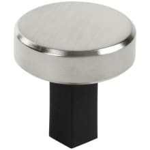 Sydney 1-1/4" Solid Brass Split Finish Round Disc Custom Exclusive Cabinet / Drawer Knob with Square Base