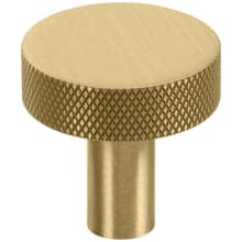 Beaumont 1-1/4" Solid Brass Diamond Knurled Luxury Custom Exclusive Round Disc Cabinet / Drawer Knob