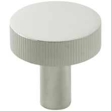 Marianna 1-1/4" Solid Brass Coined Reeded Rim Custom Luxury Exclusive Round Disc Cabinet / Drawer Knob