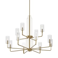 Kimrose 41" Wide 12 Light Chandelier with Clear Fluted Glass Shades
