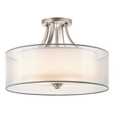 Lacey 4 Light 20" Wide Semi-Flush Ceiling Fixture with Organza Shade and Diffuser