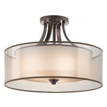 Lacey 4 Light 20" Wide Semi-Flush Ceiling Fixture with Organza Shade and Diffuser