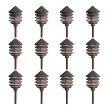 Six Groove 10" Tall 3-Tier Incandescent Path Lights - Set of (12)