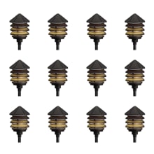 Six Groove 10" Tall 3-Tier Incandescent Path Lights - Set of (12)