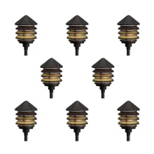 Six Groove 10" Tall 3-Tier Incandescent Path Lights - Set of (8)