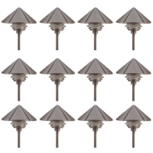 Six Groove 10" Tall Single Tier Path Light - Set of (12)