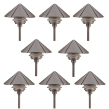 Six Groove 10" Tall Single Tier Path Light - Set of (8)