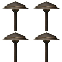 Round Tiered 21" Tall 2700K LED Path and Spread Light - Set of (4) Lights