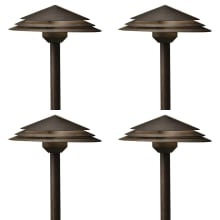 Round Tiered 21" Tall 3000K LED Path and Spread Light - Set of (4) Lights