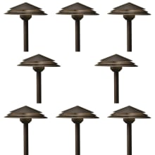 Round Tiered 21" Tall 3000K LED Path and Spread Light - Set of (8) Lights