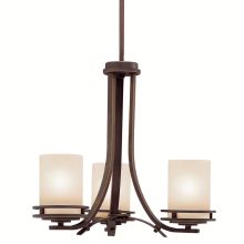 Hendrik 3 Light 19" Wide Chandelier with Satin Etched Glass Shades