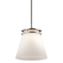 Hendrik Single Light 8" Wide Mini Pendant with Satin or Umber Etched Glass Shade
