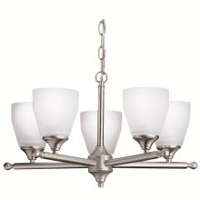 Ansonia Single-Tier  Chandelier with 5 Lights - 72" Chain Included - 22 Inches Wide