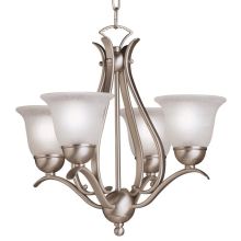 Dover 18" Wide 4 Light Mini Chandelier with Etched Glass Shades