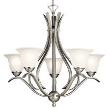 Dover 5 Light 24" Wide Chandelier with Etched Glass Shades