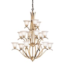 Dover 3-Tier  Chandelier with 15 Lights - 72" Chain Included - 37 Inches Wide