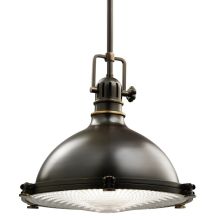 Hatteras Bay Single Light 13" Wide Pendant with Metal Shade and Fresnel Lens