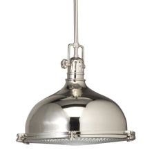 Hatteras Bay Single Light 13" Wide Pendant with Metal Shade and Fresnel Lens