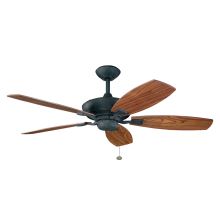 Canfield 52" 5 Blade Indoor Ceiling Fan with Blades, Downrod and Pull Chain