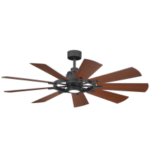 Gentry 60" 9 Blade Indoor / Outdoor LED Ceiling Fan with Wall Control
