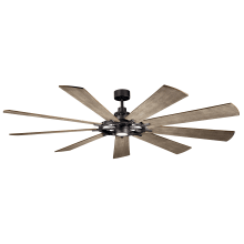 Gentry XL 85" 9 Blade Indoor / Outdoor DC Motor Ceiling Fan with Blades, LED Light Kit and Wall Control