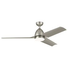 Fit 54" 3 Blade Indoor / Outdoor LED Ceiling Fan with Opal Glass Shade
