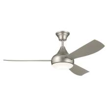 Ample 54" 3 Blade Indoor / Outdoor LED Ceiling Fan with Opal Glass Shade