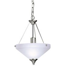 Ansonia Convertible Single Light Indoor Pendant / Semi-Flush Ceiling Fixture with Bowl-Shaped Glass Shade