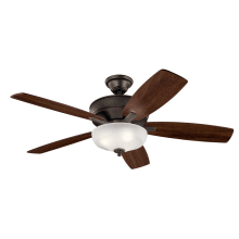 Monarch II Select 52" 5 Blade Indoor Ceiling Fan with Blades, LED Light Kit and Wall Control
