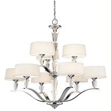 Crystal Persuasion 2-Tier  Chandelier with 9 Lights - 72" Chain Included - 37 Inches Wide