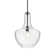 Everly Single Light 14" Wide Pendant with Bell Glass Shade