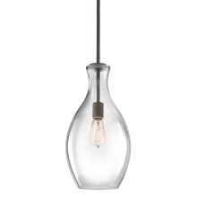 Everly Single Light 9" Wide Mini Pendant with Hourglass Shade