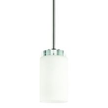 Reynes Single Light 4" Wide Pendant with K9 Crystal Disk Accent