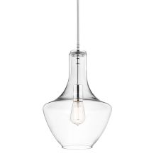 Everly Single Light 11" Wide Pendant with Clear Glass Shade